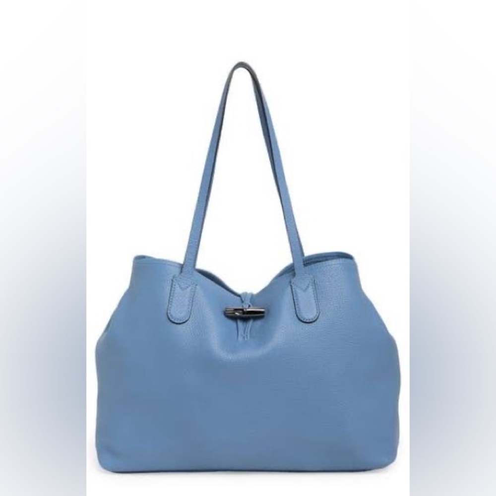 Longchamp light blue Roseau essential tote NWOT